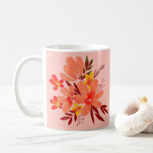 Rosa Aquarellblume Kaffeetasse