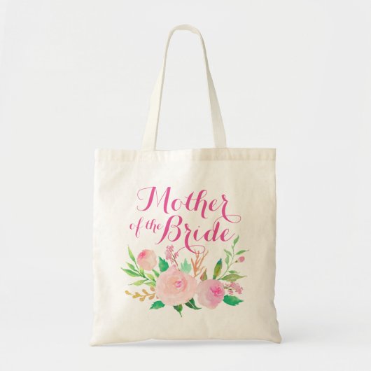 Rosa Aquarellblume "Mutter der Braut" Tragetasche (Vorne)