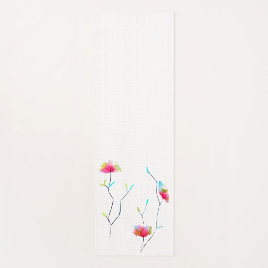 Rosa Aquarellblume Name lebendige energiereiche Ku Yogamatte (Vorderseite)