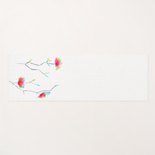 Rosa Aquarellblume Name lebendige energiereiche Ku Yogamatte (Vorderseite (Horizontal))