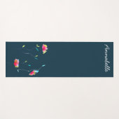 Rosa Aquarellblume Name lebendige energiereiche Ku Yogamatte (Vorderseite (Horizontal))