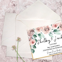 Rosa Aquarellblume Rose Gold Save the Date