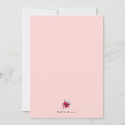 Rosa Aquarellblume Speichern Sie die Datumskarten (Rückseite)