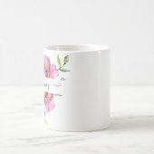 Rosa Aquarellblumen personalisiert Kaffeetasse (Mittel)