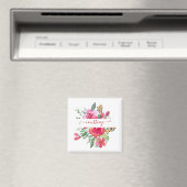 Rosa Aquarellblumen personalisiert Magnet (In Situ (Geschirrspüler))