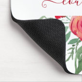 Rosa Aquarellblumen personalisiert Mousepad (Ecke)