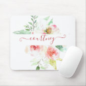 Rosa Aquarellblumen personalisiert Mousepad (Mit Mouse)