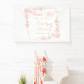 Rosa Aquarellblüte Elegante Babydusche Banner (InSitu)