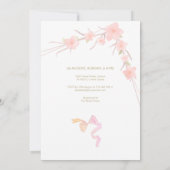 Rosa Aquarellblüte Elegante Babydusche Einladung (Rückseite)