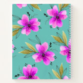 Rosa Aquarellblüte Notizblock (Rückseite)