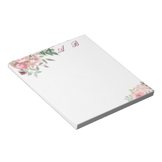 Rosa Aquarellblüte Notizblock (angewinkelt)
