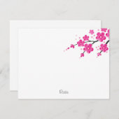 Rosa Aquarellblüten Blume 2 Mitteilungskarte (Vorne/Hinten)