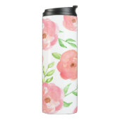 Rosa Aquarellblüten Thermosbecher (Nach links gedreht)