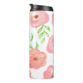Rosa Aquarellblüten Thermosbecher (Nach rechts gedreht)