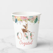 Rosa Aquarellblütenblüte Erstgeburt Pappbecher (Vorderseite)