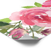 Rosa Aquarellblütendiagramm mit 10 Tischen Poster (Ecke)