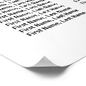 Rosa Aquarellblütendiagramm mit 15 Tischen Poster (Ecke)