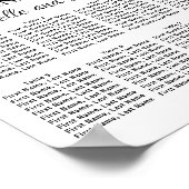 Rosa Aquarellblütendiagramm mit 8 Tischen Poster (Ecke)