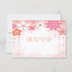 Rosa Aquarellblütendusche RSVP-Karte RSVP Karte