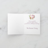 Rosa Aquarellblütenkreuz Ostern Karte (Innenseite)