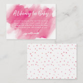 Rosa Aquarellbuchung Kinderduschkarte Begleitkarte (Vorne/Hinten)