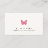 Rosa Aquarellbutterfly-Logo Einfach elegant Visitenkarte (Vorderseite)
