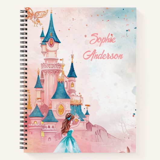 Rosa Aquarelldruckerin Notizblock (Vorderseite)