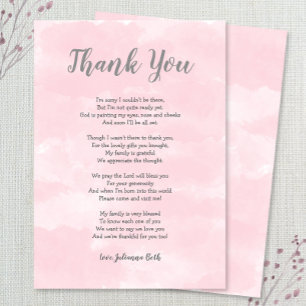 Rosa Aquarelldusche Kinderdusche Danke für Ihre Na