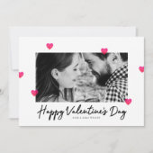 Rosa Aquarellenkarte Herzchen Valentinstag Fotokar (Vorderseite)