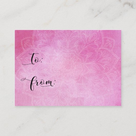 Rosa Aquarellenkarte Mandala Display Brautparty Ca Begleitkarte (Rückseite)