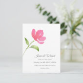 Rosa Aquarellfarbe Blume 3 Einladung (Stehend Vorderseite)