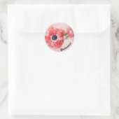 Rosa Aquarellfarbe Blume mit Blume Bug Runder Aufkleber (Tasche)