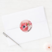 Rosa Aquarellfarbe Blume mit Blume Bug Runder Aufkleber (Umschlag)