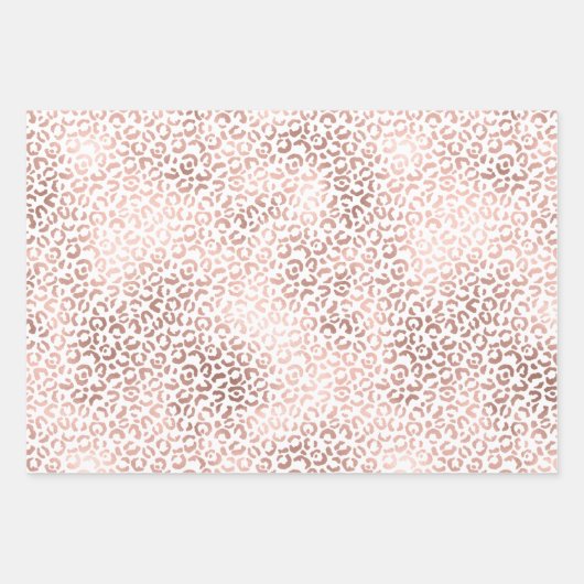 Rosa Aquarellfarbe Ombre Leopardrucke Geschenkpapier Set (Vorderseite 2)