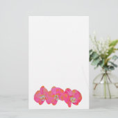 Rosa Aquarellfarbe Orchideenmalerei Briefpapier (Stehend Vorderseite)