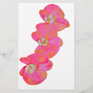 Rosa Aquarellfarbe Orchideenmalerei Briefpapier