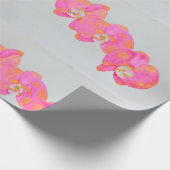 Rosa Aquarellfarbe Orchideenmalerei Geschenkpapier (Ecke)