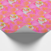 Rosa Aquarellfarbe Orchideenmalerei Geschenkpapier (Ecke)