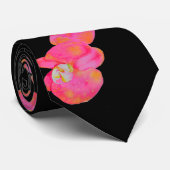 Rosa Aquarellfarbe Orchideenmalerei Krawatte (Gerollt)