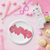 Rosa Aquarellfarbe Orchideenmalerei Pappteller (Party)