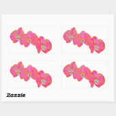 Rosa Aquarellfarbe Orchideenmalerei Rechteckiger Aufkleber (Blatt)