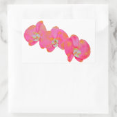 Rosa Aquarellfarbe Orchideenmalerei Rechteckiger Aufkleber (Tasche)