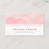 Rosa Aquarellfarbe Trendfarbener Wellness-Center B Visitenkarte (Vorderseite)