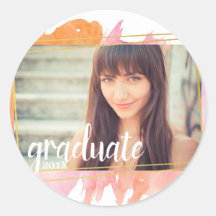 Rosa Aquarellfarben Abschluss Foto Sticker