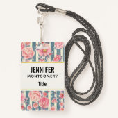 Rosa Aquarellfarben auf Streifen Ausweis (Rückseite mit Schlüsselband)