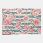 Rosa Aquarellfarben auf Streifen Geschirrtuch (Horizontal)