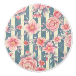 Rosa Aquarellfarben auf Streifen Keramikknauf