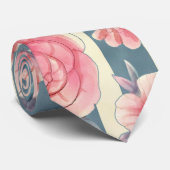 Rosa Aquarellfarben auf Streifen Krawatte (Gerollt)