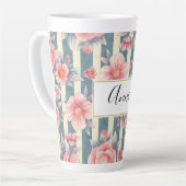 Rosa Aquarellfarben auf Streifen Milchtasse (Linke Ecke)