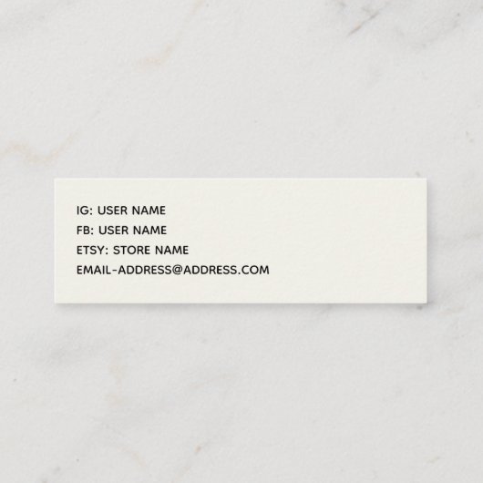 Rosa Aquarellfarben auf Streifen Mini Visitenkarte (Rückseite)